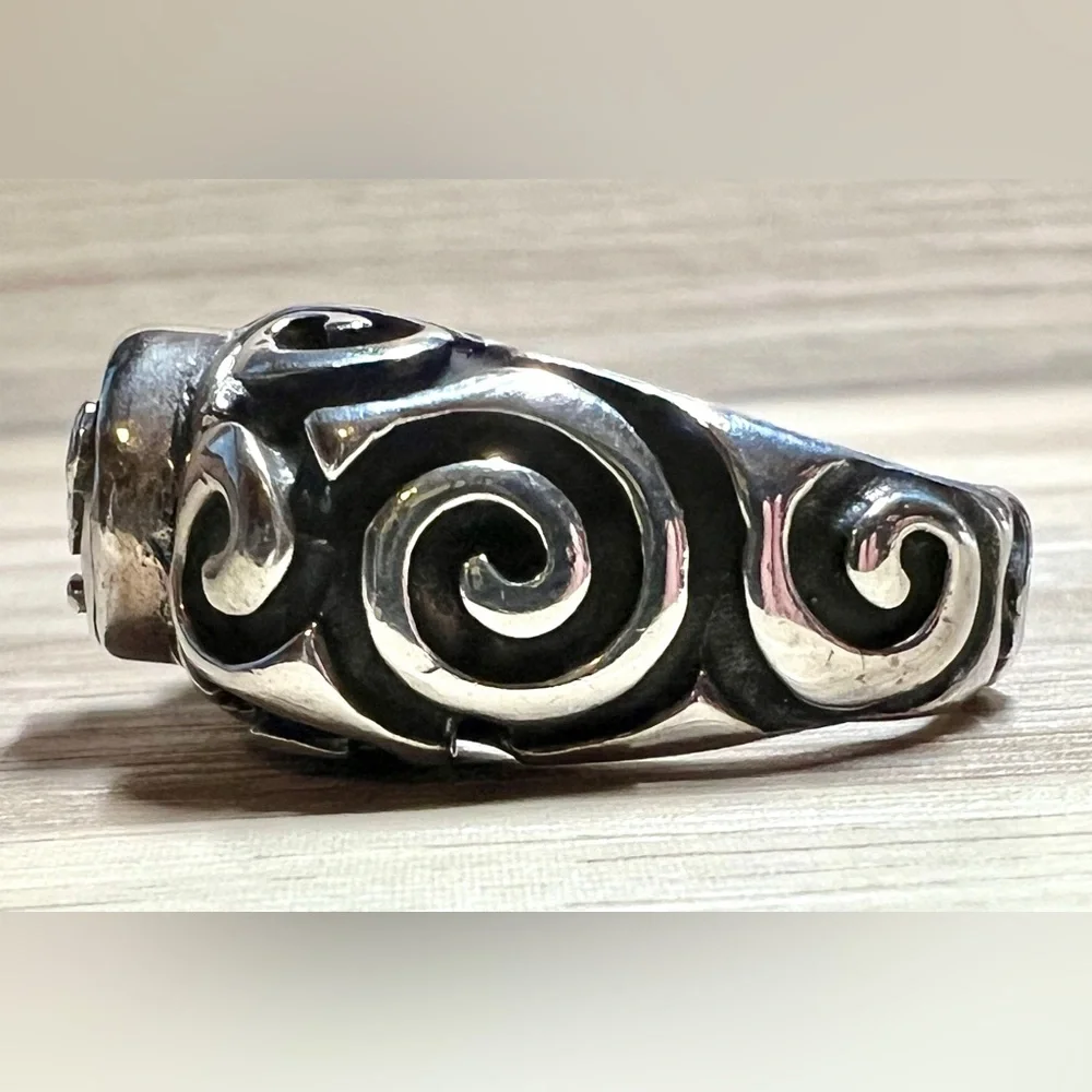 Vintage Designer Dian Malouf Sterling Silver & 14K Gold Tall Dome Ring, Size 5.5